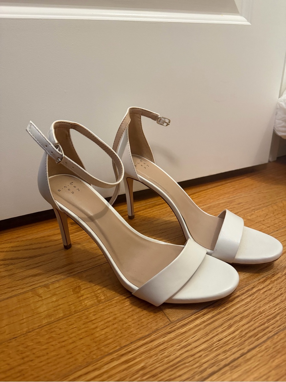 White Ankle-Strap Heels